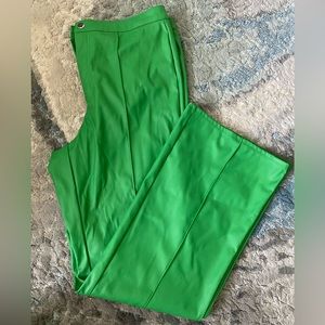 Target Wild Fable High Rise Faux Leather Flare Pants Green; Size 14